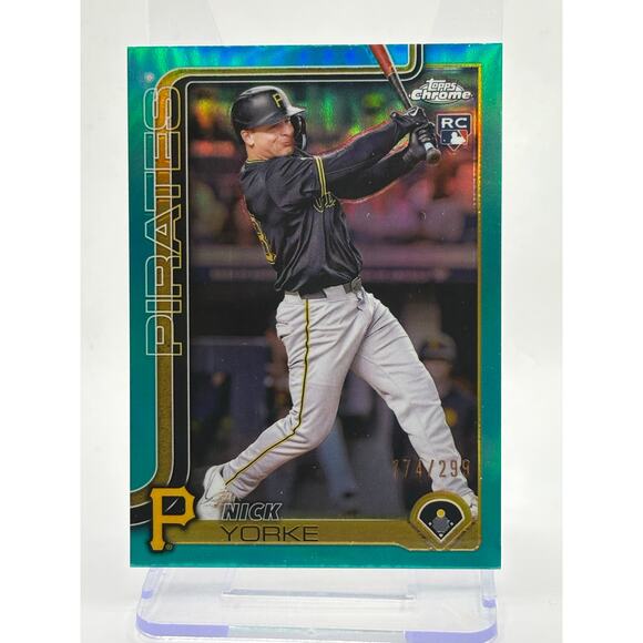 2025 Topps Chrome Nick Yorke Rookie Teal Refractor 174/299 SP Pirates RC - Picture 1 of 2